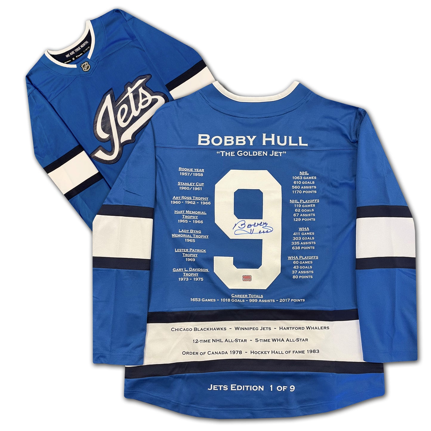 Bobby Hull Career Jersey Winnipeg Jets Edition 1/9