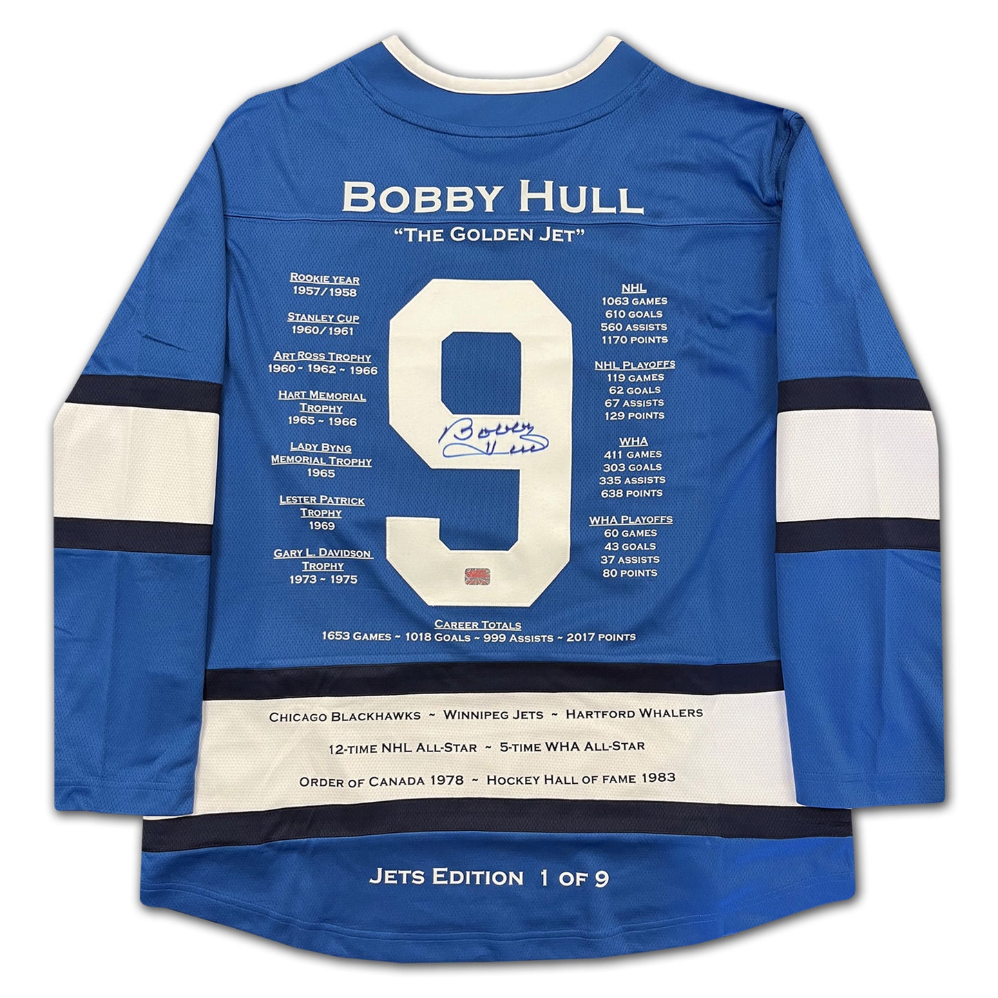 Bobby Hull Career Jersey Winnipeg Jets Edition 1/9