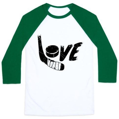LOVE HOCKEY (DISTRESSED) UNISEX CLASSIC BASEBALL TEE